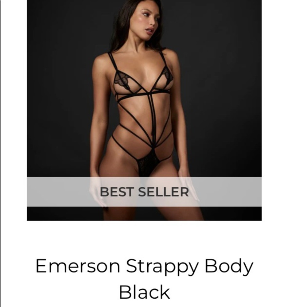 NWT - Bluebella Emerson Strappy Soft Body Teddy - Medium - Black Bestseller!